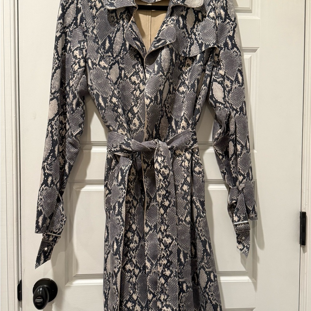 Love Token Snakeskin print faux Suede jacket